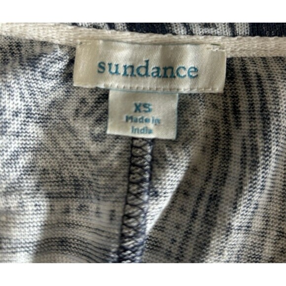Sundance 100% Linen Embroidered V Neck Floral Boho Blue Short Sleeves Top XS - Picture 10 of 11